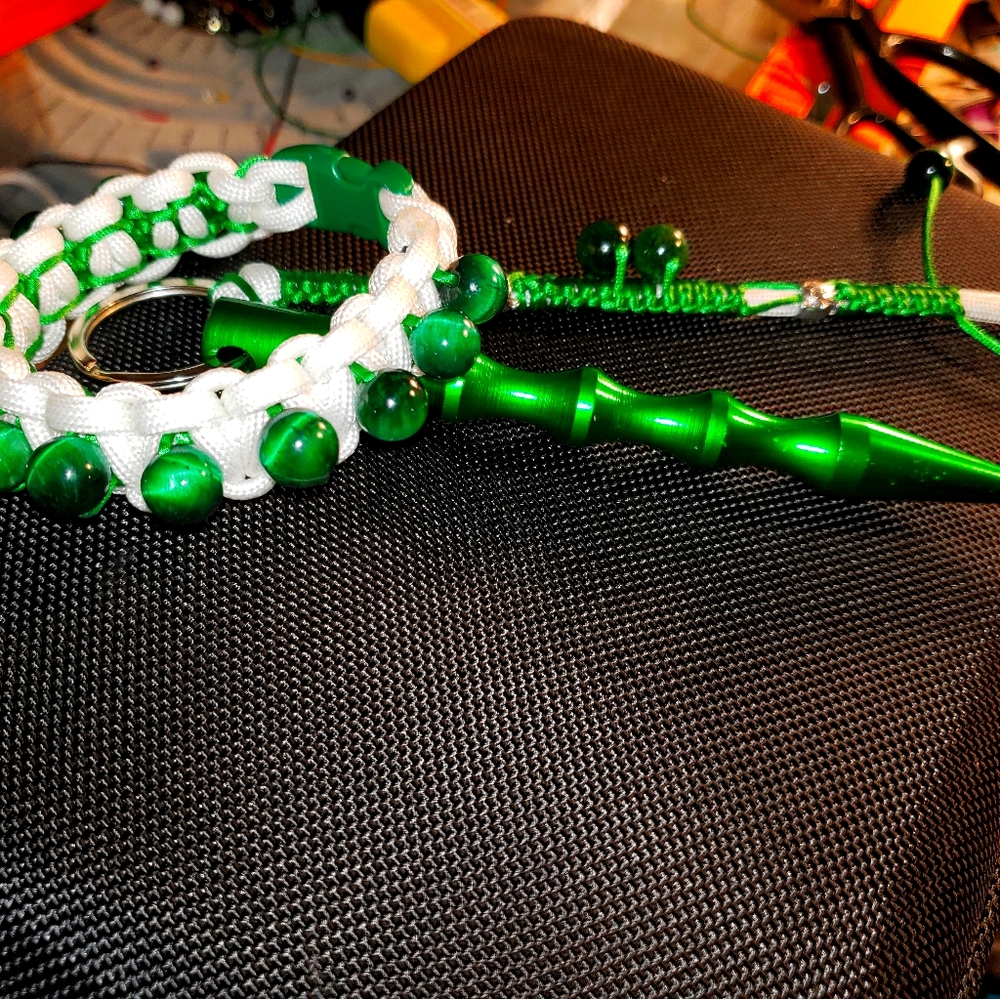 Kubotan keychain with matching bracelet